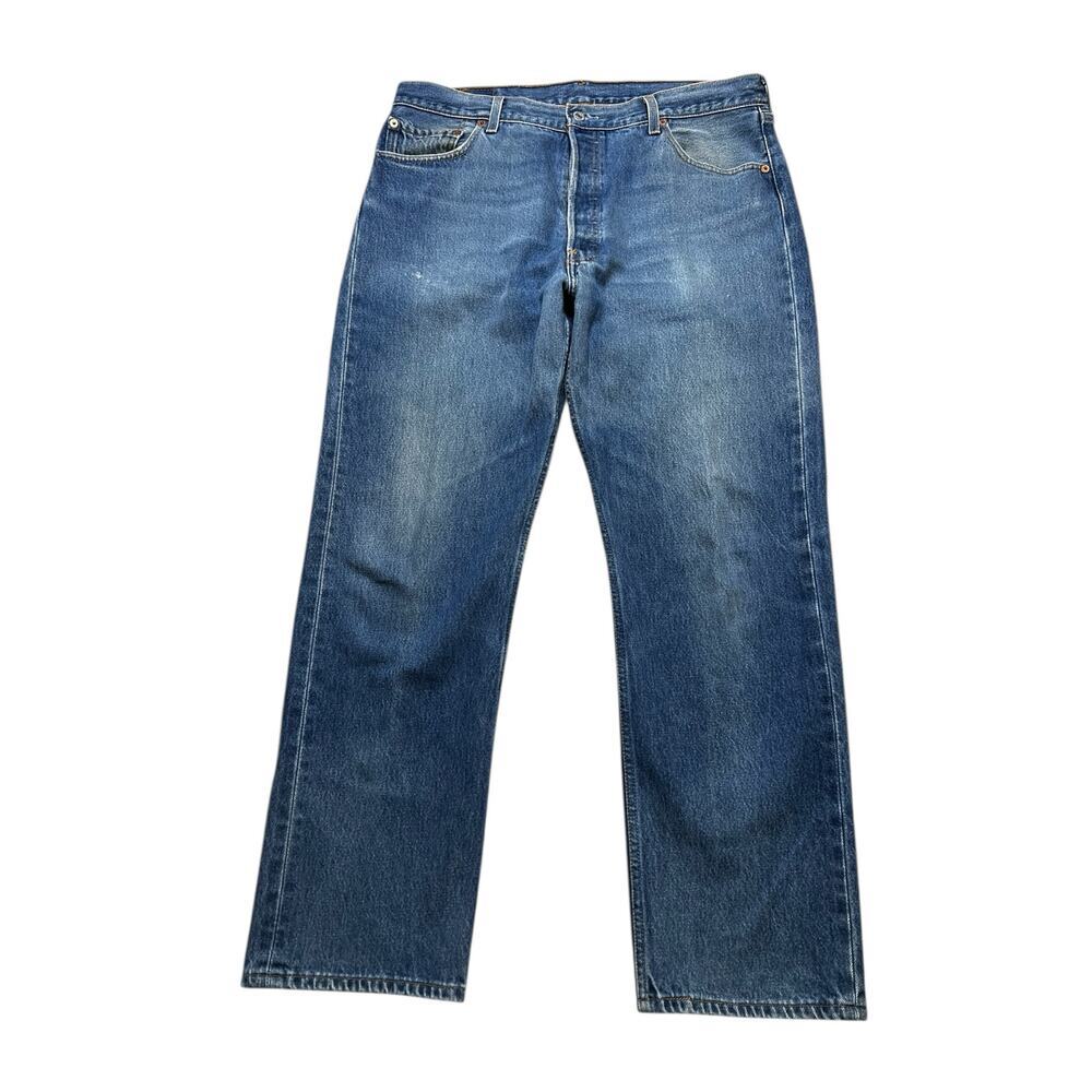 Vintage 90s Levi's 501xx Made in USA 38x33 Actual 36x32‎ Wash Faded Distress